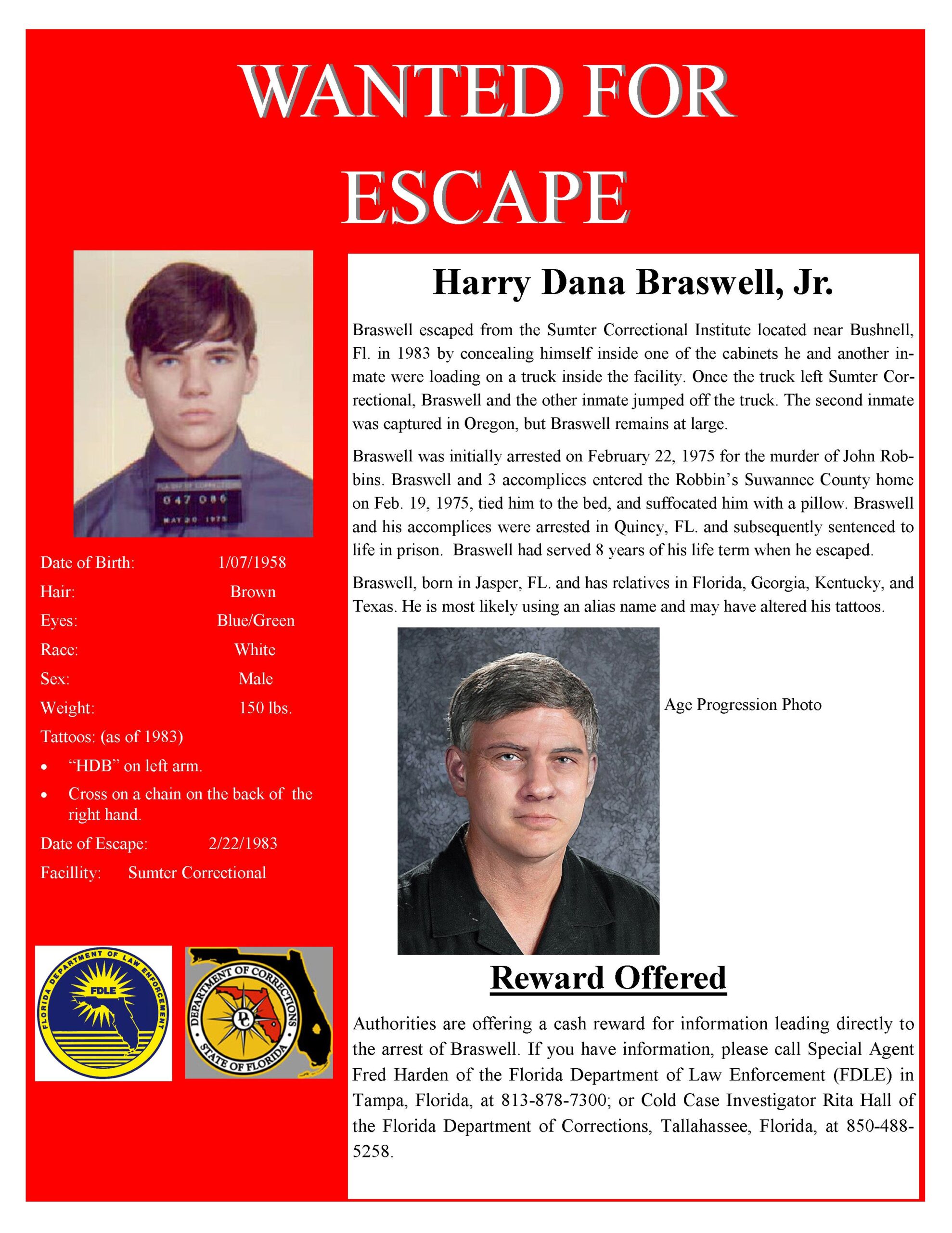 Escape from Sumter Correctional Institute in Bushnell Florida