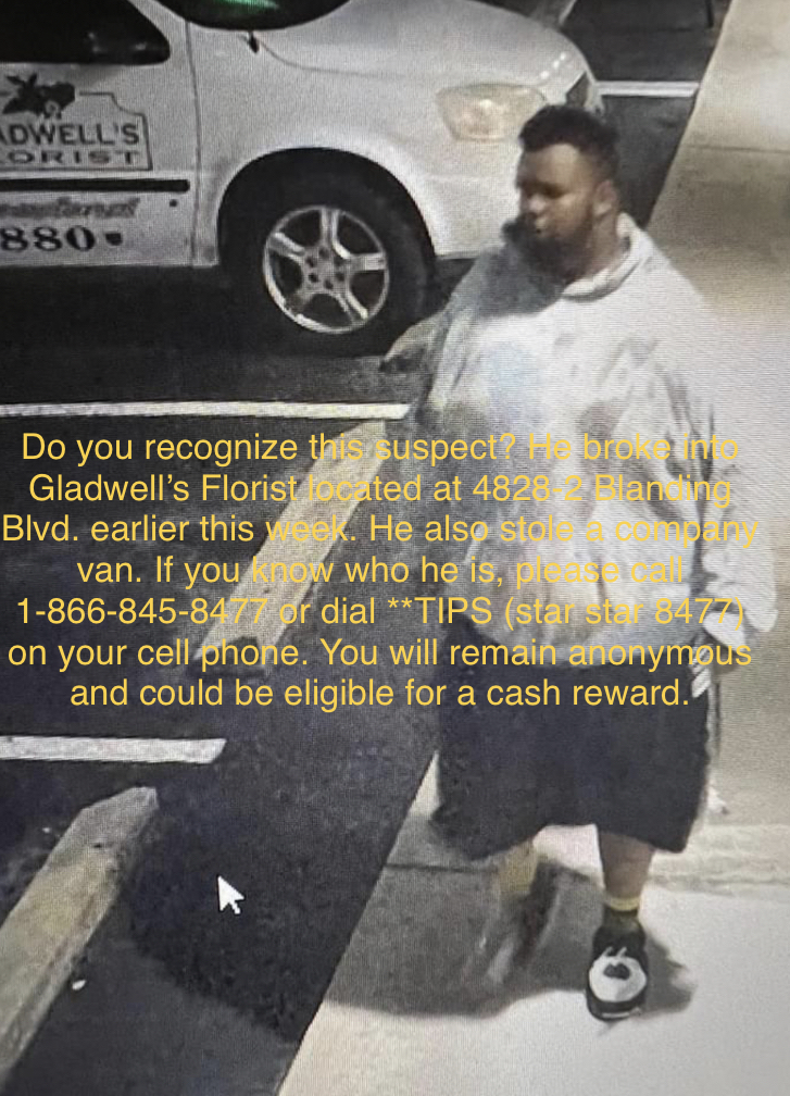 Burglary/Auto Theft Suspect Sought